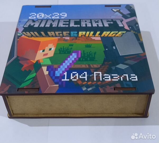 Майнкрафт пазл деревянный фигурный в коробке