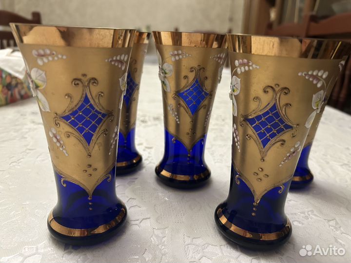 Графин со стаканами богемия