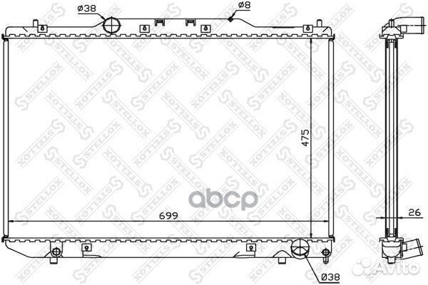 1026386SX радиатор системы охлаждения Toyota P