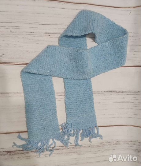 Вязаный плюшевый шарф детский