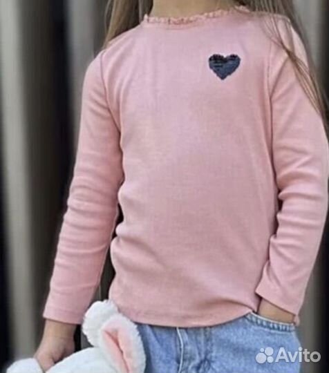 Лонгслив(кофточка для девочки)розовый 110-116