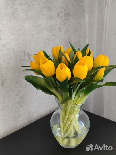 Искусственные цветы Тюльпаны с имитацией воды