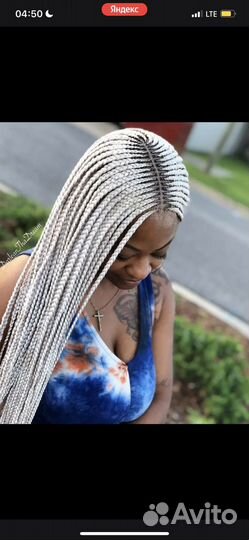 Афрокосы косы с канекалоном и лентами