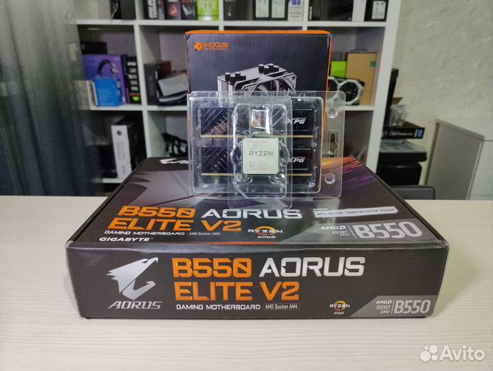 Комплект Ryzen 5 5600x+b550+32gb ddr4+кулер