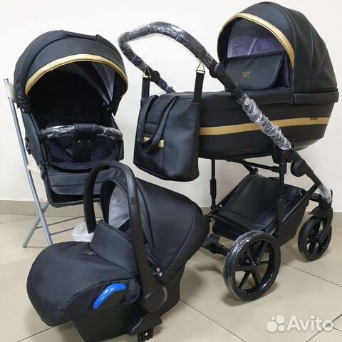 Новая коляска Adamex Alex Delux, чёрная кожа