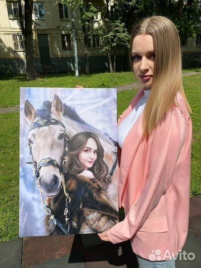 Портрет на холсте по фото,картина на холсте