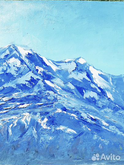 Горный пейзаж картина маслом 100 на 50 см