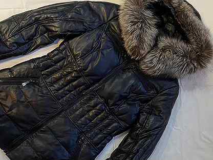 Куртка натуральная кожа женская зимняя 44 46