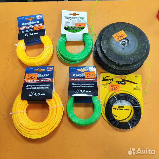 Катушки и лески для триммера в ассортименте