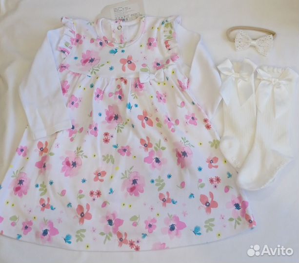 Новые платья 80,86,92 и шапочки 48 размер