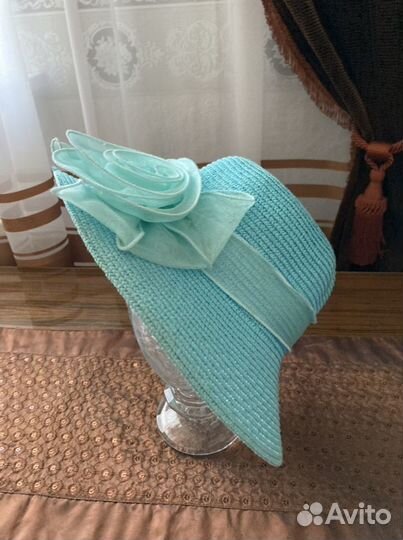 Шляпа женская летняя голубая