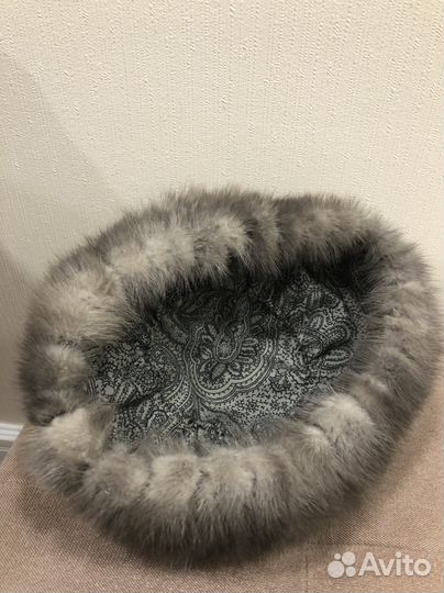 Шапка норковая женская серая