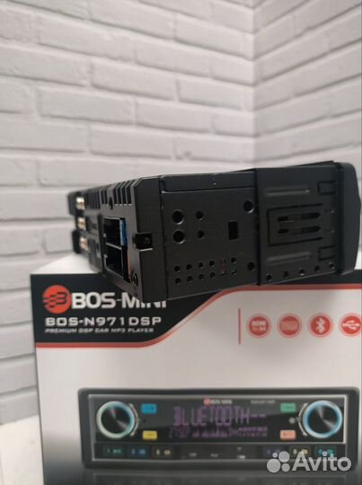 Магнитола Bos-mini 971 процессорная 80w Bluetooth