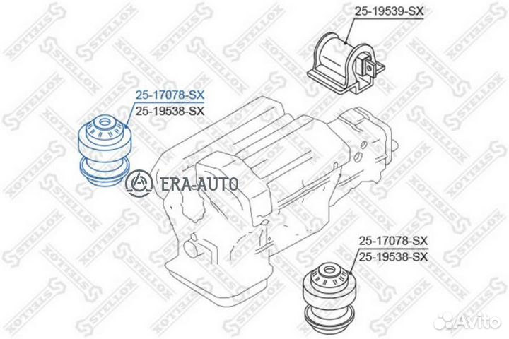 Stellox 2517078SX 25-17078-SX подушка двс\ MB W124