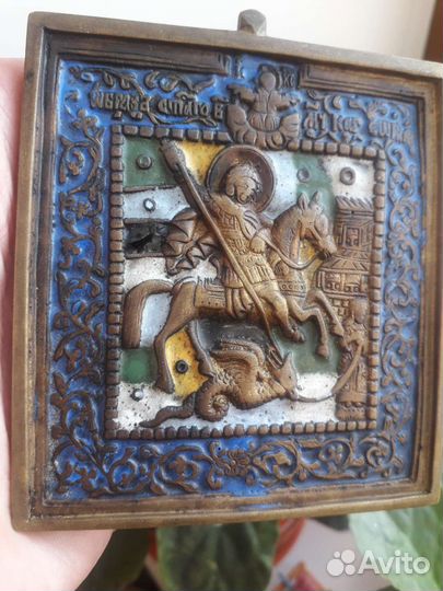 Икона.Эмаль.Победоносец