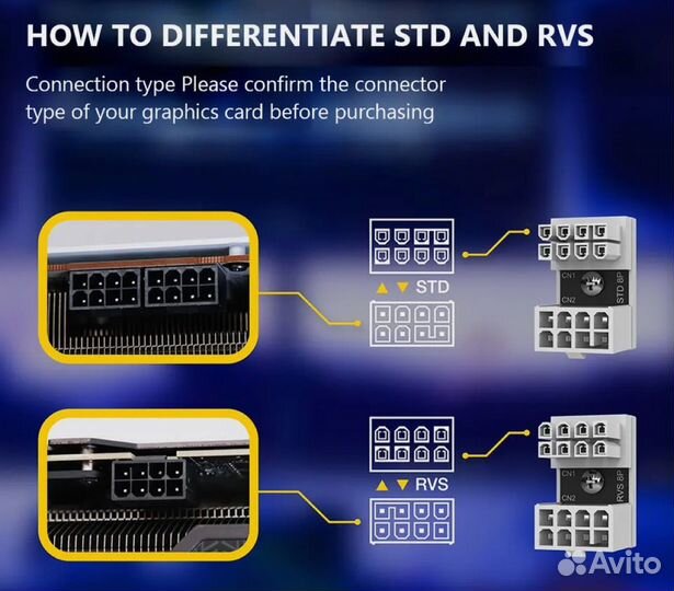 Адаптер белый U-образный 8 Pin RVS