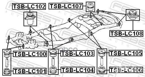 Подушка подрамника toyota land cruiser 100 hdj1