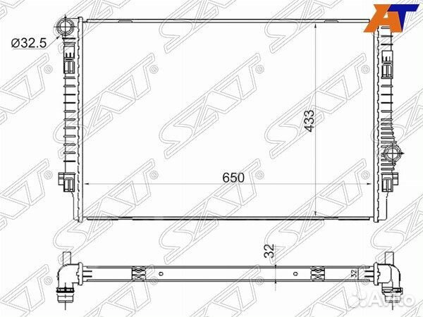 Радиатор audi A3/S3 13, audi Q3 11-19, audi TT 14, seat leon 12, skoda octavia 13-20, skoda octavia