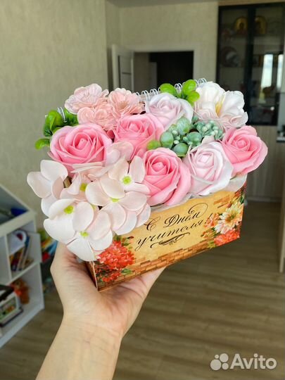 Букет из мыльных роз учителю