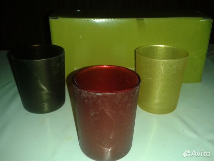 3 набора-Подсвечники стекло. ив роше. новые