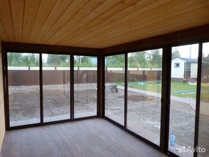 Окна на веранду Раздвижные алюминиевые