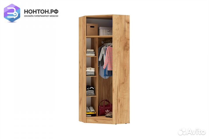 Шкаф Мартина 800 угловой графит / дуб крафт