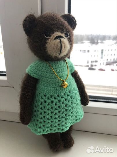 Вязаная игрушка мишка ручная работа