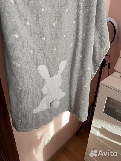 Плед вязаный «зайка» новый