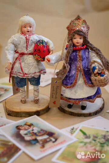 Пасхальное украшение ватные игрушки 2 шт