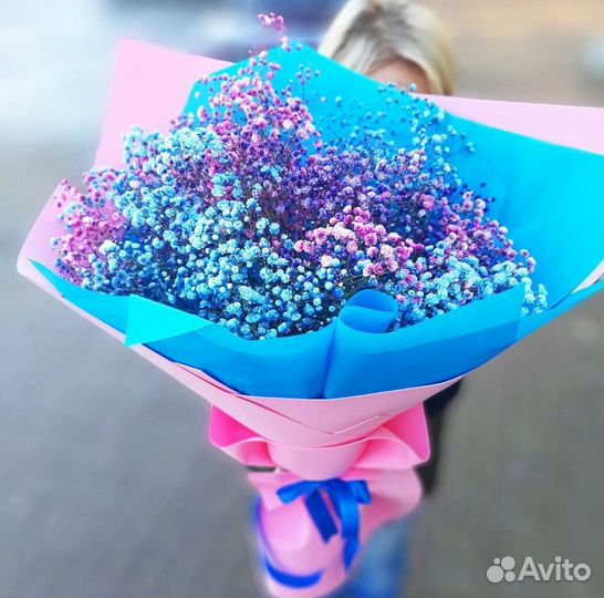 Гипсофилы с открыткой