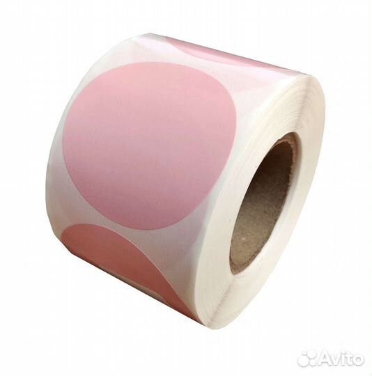 Этикетки круглые 20х20 розовые