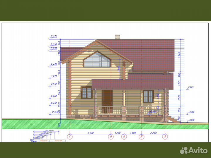 Сруб дома из бревна