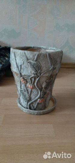 Цветочный керамический горшок