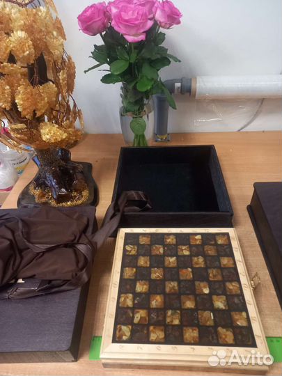 Шахматы янтарь Пресс