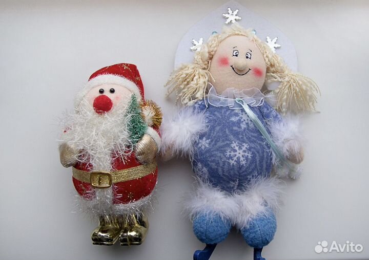 2 в 1 Елочная Игрушка Снегурочка и Дед Мороз