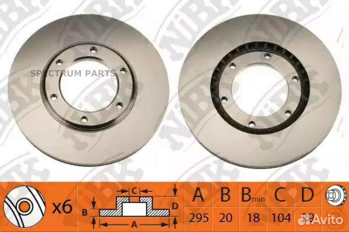 RN1029V Диск тормозной перед nibk RN1029