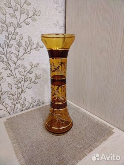 Ваза,цветное стекло,Чехия, новая