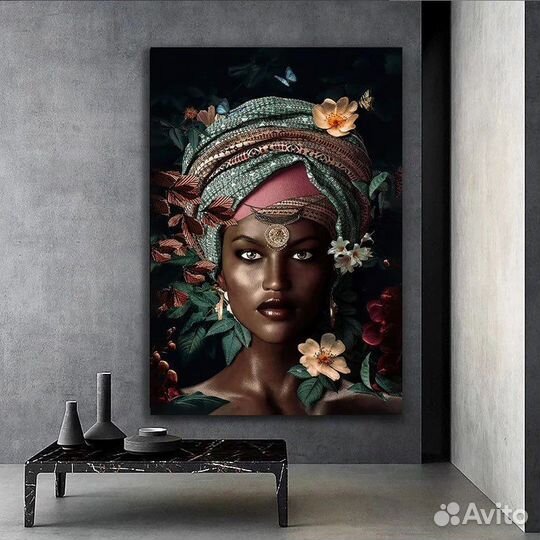 Картина маслом на холсте. Африканская женщина