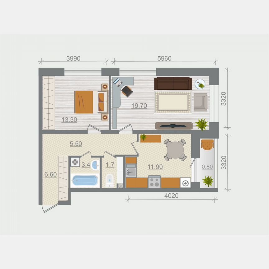 2-к. квартира, 62,1 м², 7/9 эт.