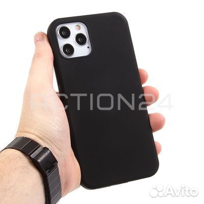 Чехол на iPhone 12 Silicone Case (черный)