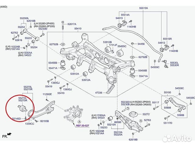 Сайлентблок зад. продольного рычага лев. Sorento