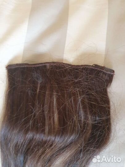 Волосы на заколках шатен