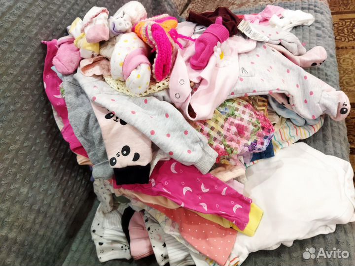 Пакет одежды девочка 2-10мес 62 68 74 80 коробка