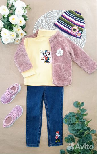 Рост 86 Пакет теплая жилетка BG, джемпер джинсы HM