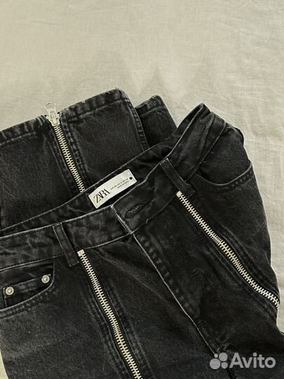 Джинсы черные zara 34