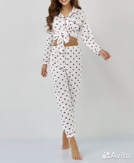 Мягкая пижамка с сердечками (хлопок)