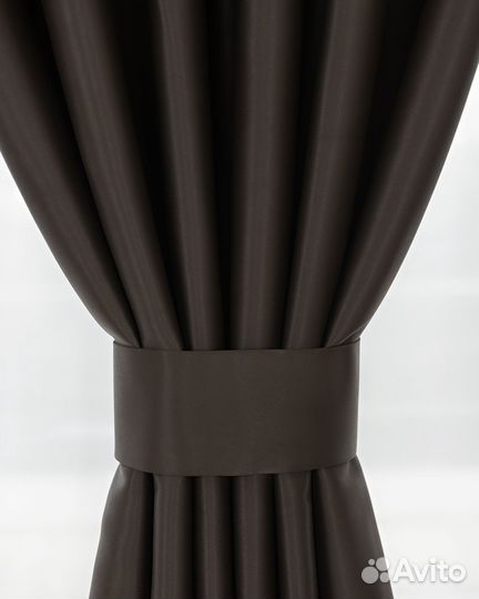 Комплект портьер блэкаут Марсель Шоколад шторы