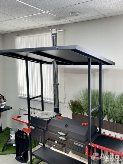 Печь мангал Искандер 360 «Инклайн Эйр» с крышей