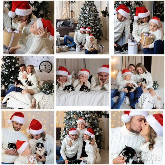 Новогодняя фотосессия в студии для вашей семьи