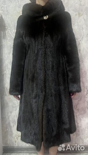 Шуба норковая с капюшоном 44 46